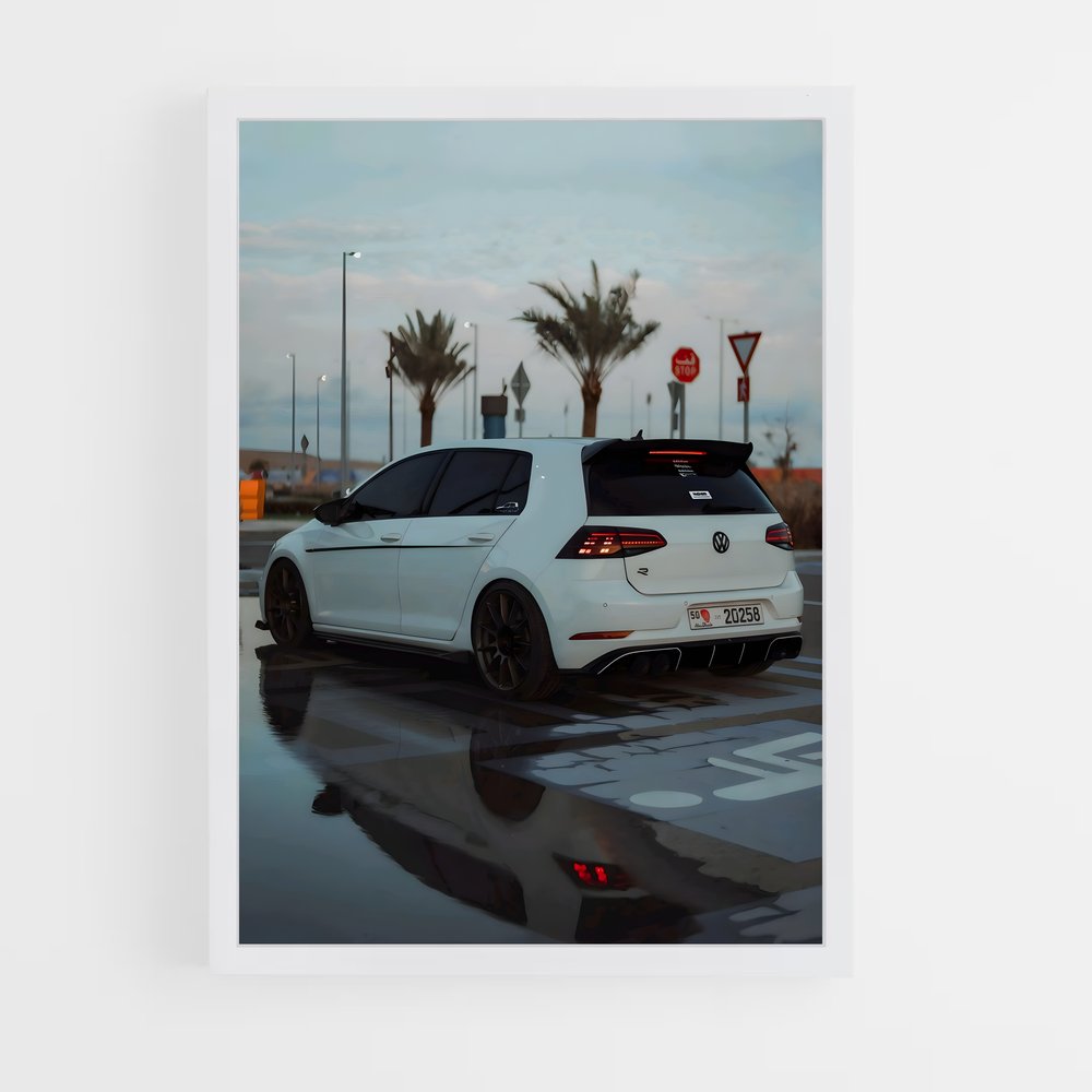 Poster Golf sous la Pluie – affiche Volkswagen (vue 3)